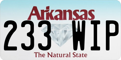 AR license plate 233WIP