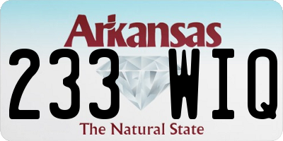 AR license plate 233WIQ