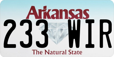 AR license plate 233WIR