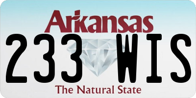 AR license plate 233WIS