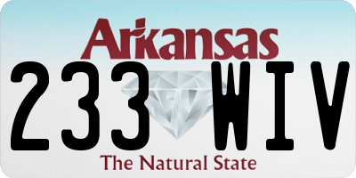 AR license plate 233WIV