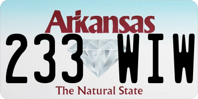 AR license plate 233WIW