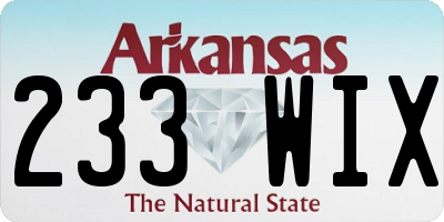 AR license plate 233WIX