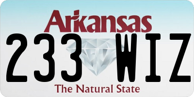 AR license plate 233WIZ