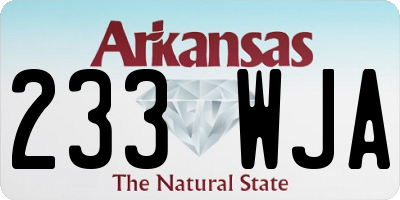 AR license plate 233WJA