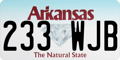 AR license plate 233WJB