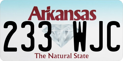 AR license plate 233WJC