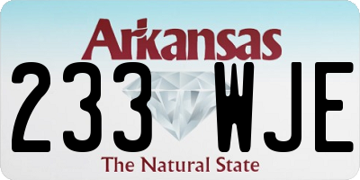 AR license plate 233WJE