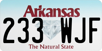 AR license plate 233WJF