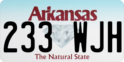 AR license plate 233WJH
