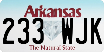 AR license plate 233WJK