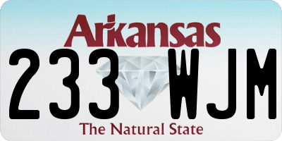 AR license plate 233WJM