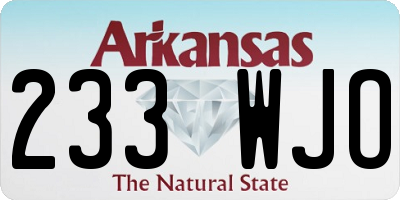 AR license plate 233WJO