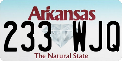 AR license plate 233WJQ