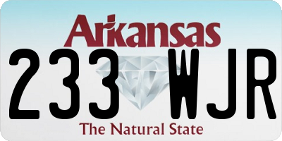 AR license plate 233WJR