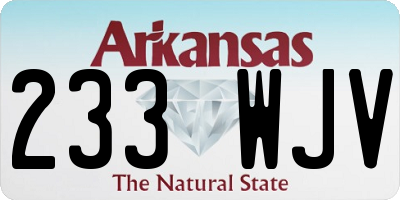 AR license plate 233WJV