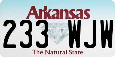 AR license plate 233WJW