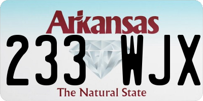 AR license plate 233WJX