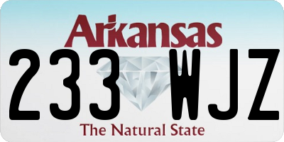AR license plate 233WJZ