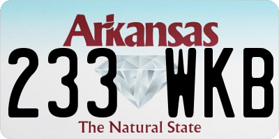 AR license plate 233WKB