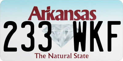 AR license plate 233WKF