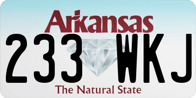 AR license plate 233WKJ