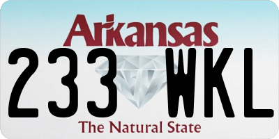 AR license plate 233WKL