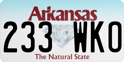 AR license plate 233WKO