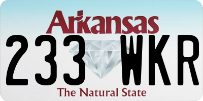 AR license plate 233WKR