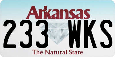 AR license plate 233WKS