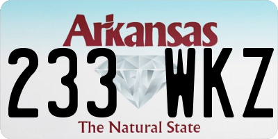 AR license plate 233WKZ