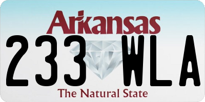 AR license plate 233WLA