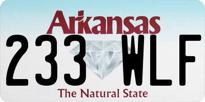AR license plate 233WLF