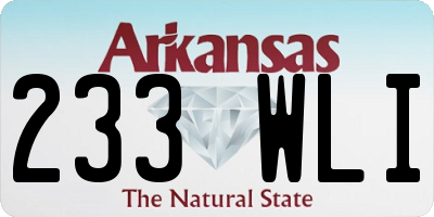 AR license plate 233WLI