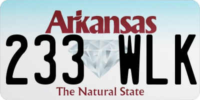 AR license plate 233WLK