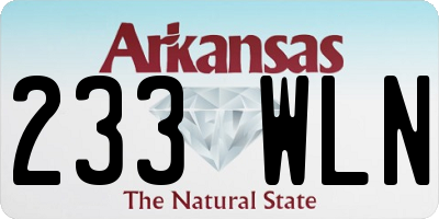 AR license plate 233WLN