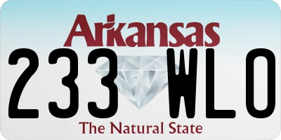AR license plate 233WLO
