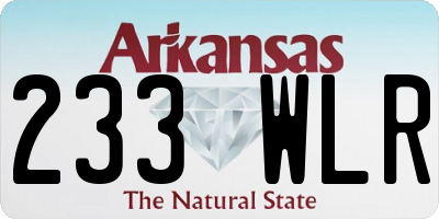AR license plate 233WLR