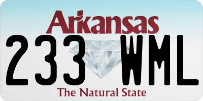 AR license plate 233WML