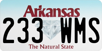 AR license plate 233WMS