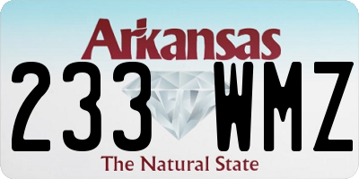 AR license plate 233WMZ