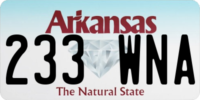 AR license plate 233WNA