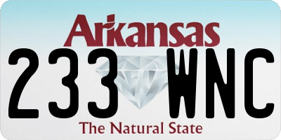 AR license plate 233WNC