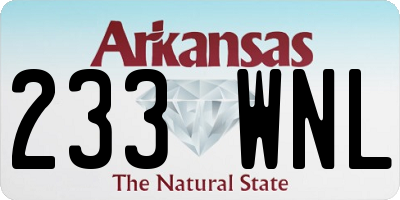 AR license plate 233WNL
