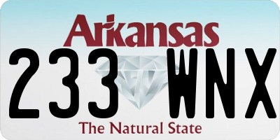 AR license plate 233WNX