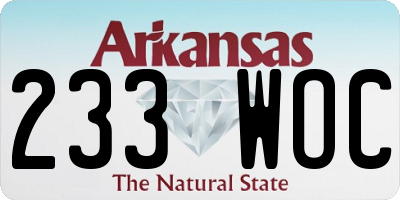 AR license plate 233WOC