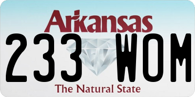 AR license plate 233WOM