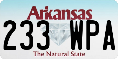 AR license plate 233WPA