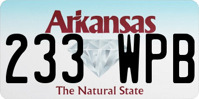 AR license plate 233WPB