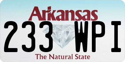 AR license plate 233WPI